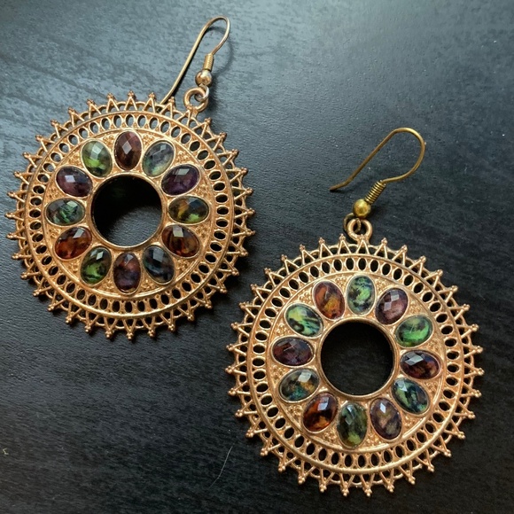 Vintage Medallion Earrings - Picture 1 of 6